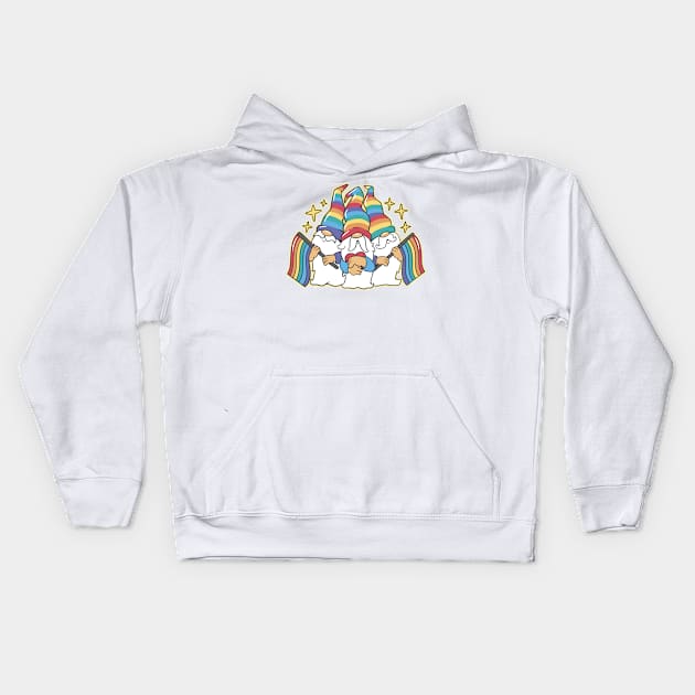 Pride gnomes christmas lgbtq Kids Hoodie by Teeium